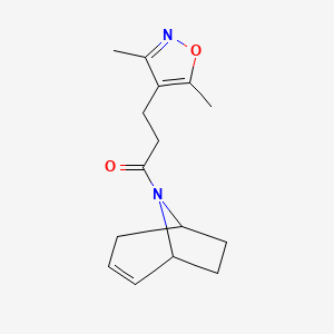 molecular formula C15H20N2O2 B2757260 1-((1R,5S)-8-氮杂双环[3.2.1]辛-2-烯-8-基)-3-(3,5-二甲基异噁唑-4-基)丙酮 CAS No. 1797892-35-3