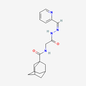 N-[2-oxo-2-[(2Z)-2-(pyridin-2-ylmethylidene)hydrazinyl]ethyl]adamantane-1-carboxamide