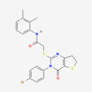 molecular formula C22H20BrN3O2S2 B2757270 2-((3-(4-bromophenyl)-4-oxo-3,4,6,7-tetrahydrothieno[3,2-d]pyrimidin-2-yl)thio)-N-(2,3-dimethylphenyl)acetamide CAS No. 850915-88-7