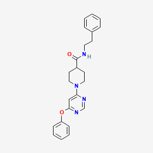 molecular formula C24H26N4O2 B2757273 1-(6-苯氧基嘧啶-4-基)-N-(2-苯乙基)哌啶-4-甲酰胺 CAS No. 1251697-26-3