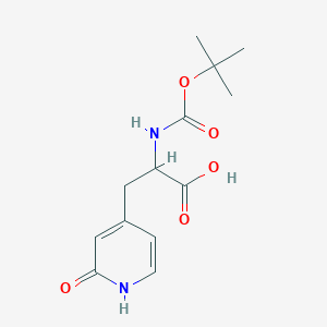 molecular formula C13H18N2O5 B2757287 2-[(2-Methylpropan-2-yl)oxycarbonylamino]-3-(2-oxo-1H-pyridin-4-yl)propanoic acid CAS No. 2287260-03-9