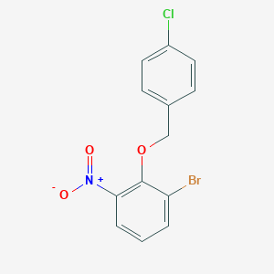 molecular formula C13H9BrClNO3 B275729 1-Bromo-2-[(4-chlorobenzyl)oxy]-3-nitrobenzene 