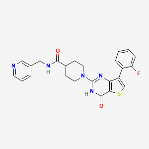 1-(7-(2-fluorophenyl)-4-oxo-3,4-dihydrothieno[3,2-d]pyrimidin-2-yl)-N-(pyridin-3-ylmethyl)piperidine-4-carboxamide