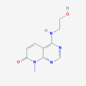 molecular formula C10H12N4O2 B2757291 4-((2-hydroxyethyl)amino)-8-methylpyrido[2,3-d]pyrimidin-7(8H)-one CAS No. 2034555-31-0