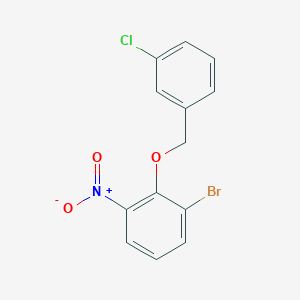 molecular formula C13H9BrClNO3 B275730 1-Bromo-2-[(3-chlorobenzyl)oxy]-3-nitrobenzene 