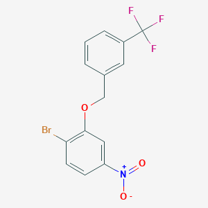 molecular formula C14H9BrF3NO3 B275732 1-Bromo-4-nitro-2-{[3-(trifluoromethyl)benzyl]oxy}benzene 