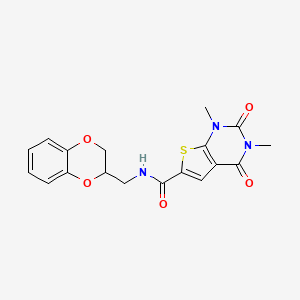 N-((2,3-dihydrobenzo[b][1,4]dioxin-2-yl)methyl)-1,3-dimethyl-2,4-dioxo-1,2,3,4-tetrahydrothieno[2,3-d]pyrimidine-6-carboxamide