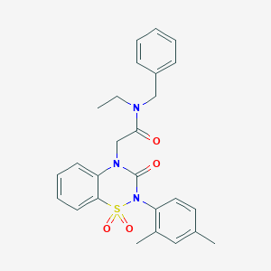 N-benzyl-2-(2-(2,4-dimethylphenyl)-1,1-dioxido-3-oxo-2H-benzo[e][1,2,4]thiadiazin-4(3H)-yl)-N-ethylacetamide