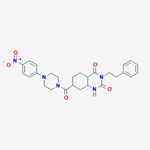 7-[4-(4-Nitrophenyl)piperazine-1-carbonyl]-3-(2-phenylethyl)-1,2,3,4-tetrahydroquinazoline-2,4-dione