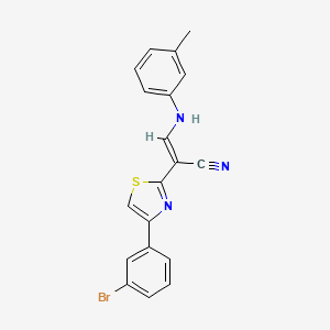 (2E)-2-[4-(3-bromophenyl)-1,3-thiazol-2-yl]-3-[(3-methylphenyl)amino]prop-2-enenitrile