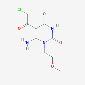 molecular formula C9H12ClN3O4 B2757353 6-amino-5-(chloroacetyl)-1-(2-methoxyethyl)pyrimidine-2,4(1H,3H)-dione CAS No. 941117-65-3