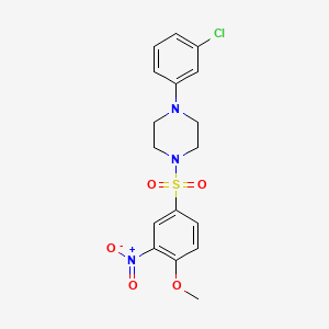 1-(3-Chlorophenyl)-4-((4-methoxy-3-nitrophenyl)sulfonyl)piperazine