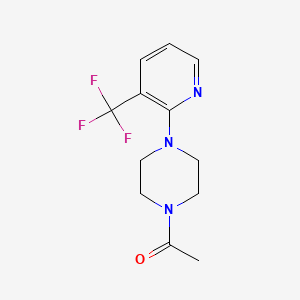 molecular formula C12H14F3N3O B2757356 1-{4-[3-(三氟甲基)-2-吡啶基]哌嗪}-1-乙酮 CAS No. 260788-55-4