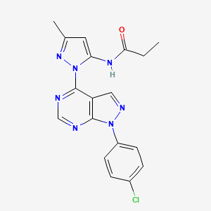 N-(1-(1-(4-chlorophenyl)-1H-pyrazolo[3,4-d]pyrimidin-4-yl)-3-methyl-1H-pyrazol-5-yl)propionamide