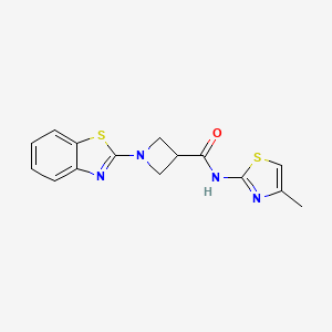 molecular formula C15H14N4OS2 B2757363 1-(苯并[d]噻唑-2-基)-N-(4-甲基噻唑-2-基)氮杂环丁烷-3-甲酰胺 CAS No. 1286712-76-2