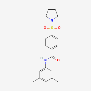 molecular formula C19H22N2O3S B2757376 N-(3,5-dimethylphenyl)-4-(pyrrolidin-1-ylsulfonyl)benzamide CAS No. 392251-71-7