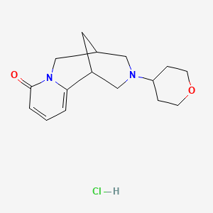 molecular formula C16H23ClN2O2 B2757378 3-(tetrahydro-2H-pyran-4-yl)-3,4,5,6-tetrahydro-1H-1,5-methanopyrido[1,2-a][1,5]diazocin-8(2H)-one hydrochloride CAS No. 2034607-75-3