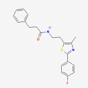 N-{2-[2-(4-fluorophenyl)-4-methyl-1,3-thiazol-5-yl]ethyl}-3-phenylpropanamide