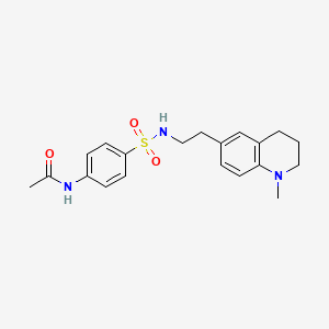 molecular formula C20H25N3O3S B2757394 N-(4-(N-(2-(1-methyl-1,2,3,4-tetrahydroquinolin-6-yl)ethyl)sulfamoyl)phenyl)acetamide CAS No. 946281-69-2