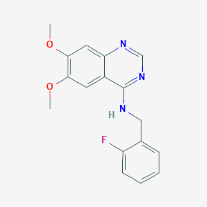 molecular formula C17H16FN3O2 B2757396 N-(2-氟苄基)-6,7-二甲氧基-4-喹唑胺 CAS No. 477855-27-9