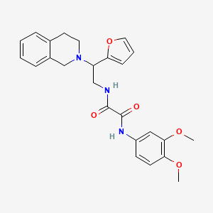 molecular formula C25H27N3O5 B2757401 N1-(2-(3,4-二氢异喹啉-2(1H)-基)-2-(呋喃-2-基)乙基)-N2-(3,4-二甲氧基苯基)草酰胺 CAS No. 898416-99-4