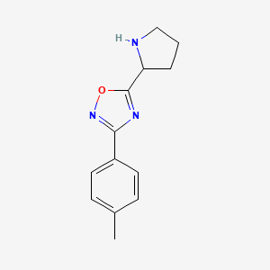 molecular formula C13H15N3O B2757422 3-(4-Methylphenyl)-5-(pyrrolidin-2-yl)-1,2,4-oxadiazole CAS No. 853102-38-2