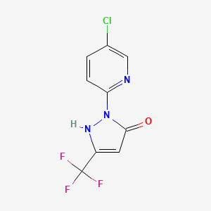 molecular formula C9H5ClF3N3O B2757433 1-(5-chloro-2-pyridinyl)-3-(trifluoromethyl)-1H-pyrazol-5-ol CAS No. 189005-07-0