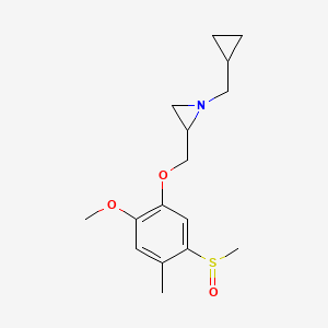 molecular formula C16H23NO3S B2757434 1-(Cyclopropylmethyl)-2-[(2-methoxy-4-methyl-5-methylsulfinylphenoxy)methyl]aziridine CAS No. 2418717-37-8