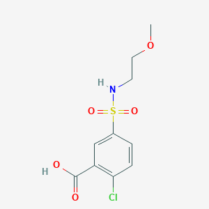 molecular formula C10H12ClNO5S B2757435 2-Chloro-5-[(2-methoxyethyl)sulfamoyl]benzoic acid CAS No. 716358-45-1