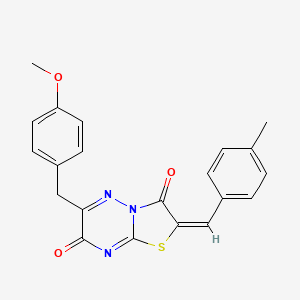 molecular formula C21H17N3O3S B2757441 (E)-6-(4-methoxybenzyl)-2-(4-methylbenzylidene)-2H-thiazolo[3,2-b][1,2,4]triazine-3,7-dione CAS No. 839703-29-6