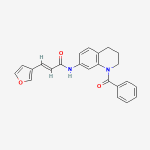 molecular formula C23H20N2O3 B2757442 (E)-N-(1-苯甲酰-1,2,3,4-四氢喹啉-7-基)-3-(呋喃-3-基)丙烯酰胺 CAS No. 1448139-97-6