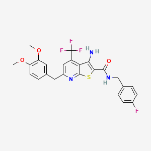 3-amino-6-(3,4-dimethoxybenzyl)-N-(4-fluorobenzyl)-4-(trifluoromethyl)thieno[2,3-b]pyridine-2-carboxamide