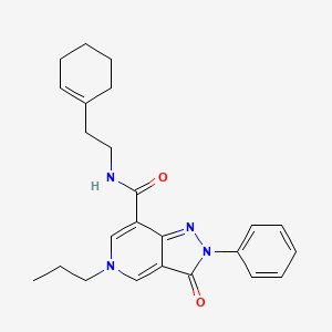 N-(2-(cyclohex-1-en-1-yl)ethyl)-3-oxo-2-phenyl-5-propyl-3,5-dihydro-2H-pyrazolo[4,3-c]pyridine-7-carboxamide