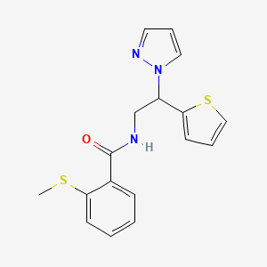 N-(2-(1H-pyrazol-1-yl)-2-(thiophen-2-yl)ethyl)-2-(methylthio)benzamide