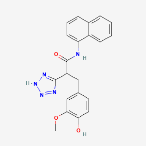 molecular formula C21H19N5O3 B2757466 3-(4-hydroxy-3-methoxyphenyl)-N-1-naphthyl-2-(2H-tetrazol-5-yl)propanamide CAS No. 483995-90-0