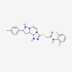 N-(2,6-dimethylphenyl)-2-{[11-(4-methylphenyl)-3,4,6,9,10-pentaazatricyclo[7.3.0.0^{2,6}]dodeca-1(12),2,4,7,10-pentaen-5-yl]sulfanyl}acetamide