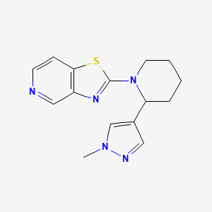 molecular formula C15H17N5S B2757478 2-[2-(1-Methylpyrazol-4-yl)piperidin-1-yl]-[1,3]thiazolo[4,5-c]pyridine CAS No. 2380171-99-1