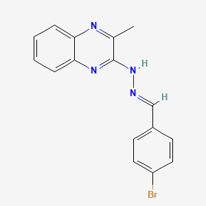 molecular formula C16H13BrN4 B2757479 2-[(E)-2-[(4-溴苯基)甲亚胺]-3-甲基喹喔啉 CAS No. 463368-04-9