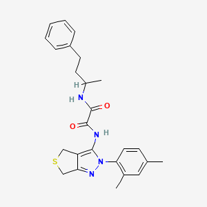 molecular formula C25H28N4O2S B2757485 N1-(2-(2,4-二甲基苯基)-4,6-二氢-2H-噻吩[3,4-c]咪唑-3-基)-N2-(4-苯基丁-2-基)草酰胺 CAS No. 899756-26-4