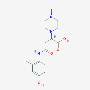 molecular formula C16H23N3O4 B2757487 4-((4-Hydroxy-2-methylphenyl)amino)-2-(4-methylpiperazin-1-yl)-4-oxobutanoic acid CAS No. 899757-60-9