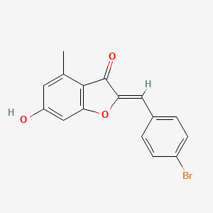 molecular formula C16H11BrO3 B2757503 2-[(4-Bromophenyl)methylene]-6-hydroxy-4-methylbenzo[b]furan-3-one CAS No. 903187-17-7