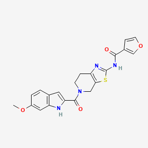 N-(5-(6-methoxy-1H-indole-2-carbonyl)-4,5,6,7-tetrahydrothiazolo[5,4-c]pyridin-2-yl)furan-3-carboxamide