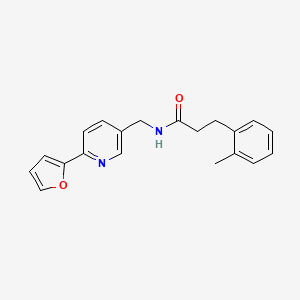 molecular formula C20H20N2O2 B2757508 N-((6-(furan-2-yl)pyridin-3-yl)methyl)-3-(o-tolyl)propanamide CAS No. 2034434-51-8