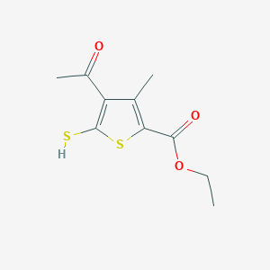 molecular formula C10H12O3S2 B275751 Ethyl 4-acetyl-3-methyl-5-sulfanylthiophene-2-carboxylate 