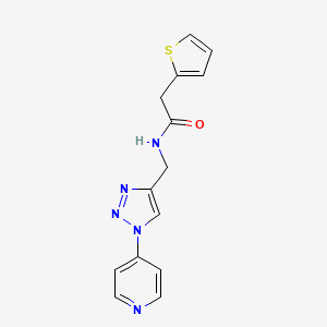 molecular formula C14H13N5OS B2757515 N-((1-(pyridin-4-yl)-1H-1,2,3-triazol-4-yl)methyl)-2-(thiophen-2-yl)acetamide CAS No. 2034531-68-3