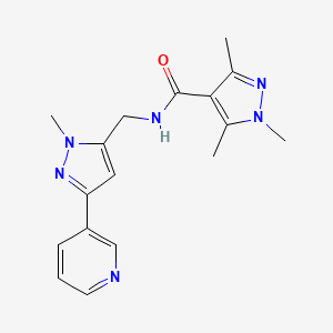 1,3,5-trimethyl-N-((1-methyl-3-(pyridin-3-yl)-1H-pyrazol-5-yl)methyl)-1H-pyrazole-4-carboxamide