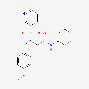 molecular formula C21H27N3O4S B2757521 N-cyclohexyl-2-(N-(4-methoxybenzyl)pyridine-3-sulfonamido)acetamide CAS No. 1021074-79-2