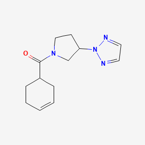 molecular formula C13H18N4O B2757524 (3-(2H-1,2,3-triazol-2-yl)pyrrolidin-1-yl)(cyclohex-3-en-1-yl)methanone CAS No. 2034408-97-2
