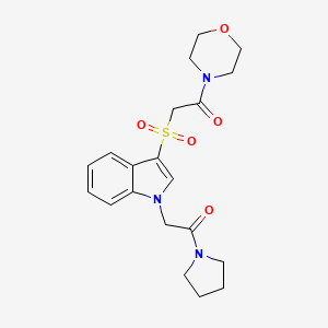 1-morpholino-2-((1-(2-oxo-2-(pyrrolidin-1-yl)ethyl)-1H-indol-3-yl)sulfonyl)ethanone