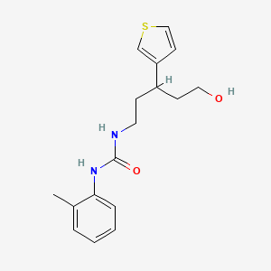 molecular formula C17H22N2O2S B2757532 1-(5-羟基-3-(噻吩-3-基)戊基)-3-(邻甲苯基)脲 CAS No. 2034243-74-6